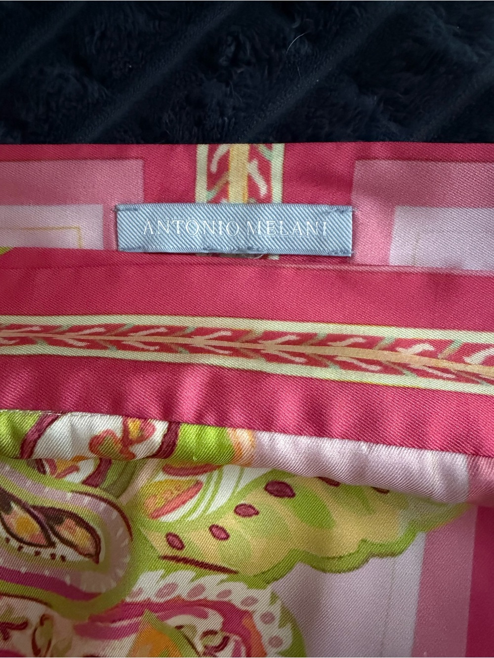 ANTONIO MELANI Pink and Yellow Paisley Scarf Wrap maxi skirt - Picture 6 of 9